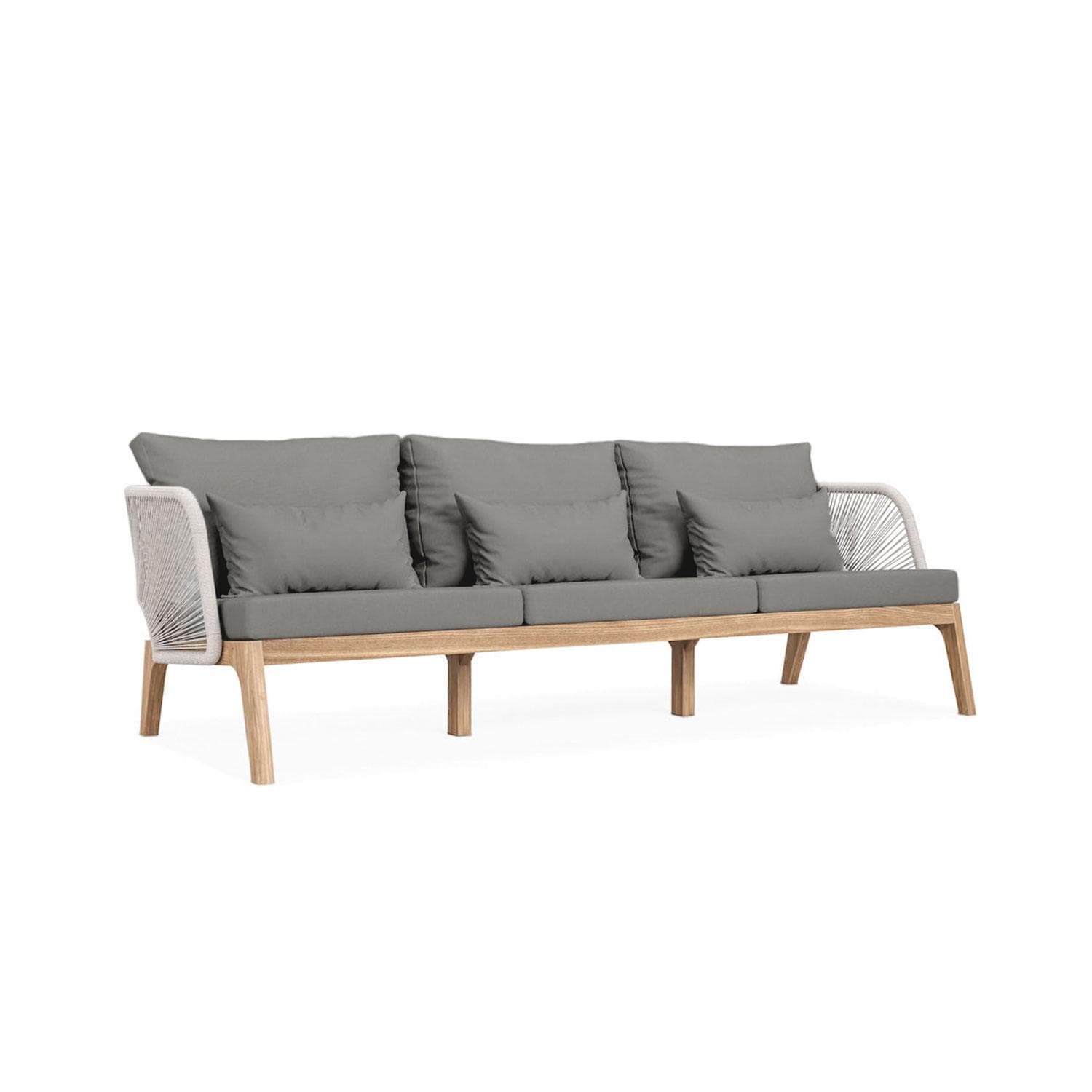 Willowlake 3 Person Teak Sofa in Charcoal by Lakeview Outdoor Designs - Side View - White Background thumbnail