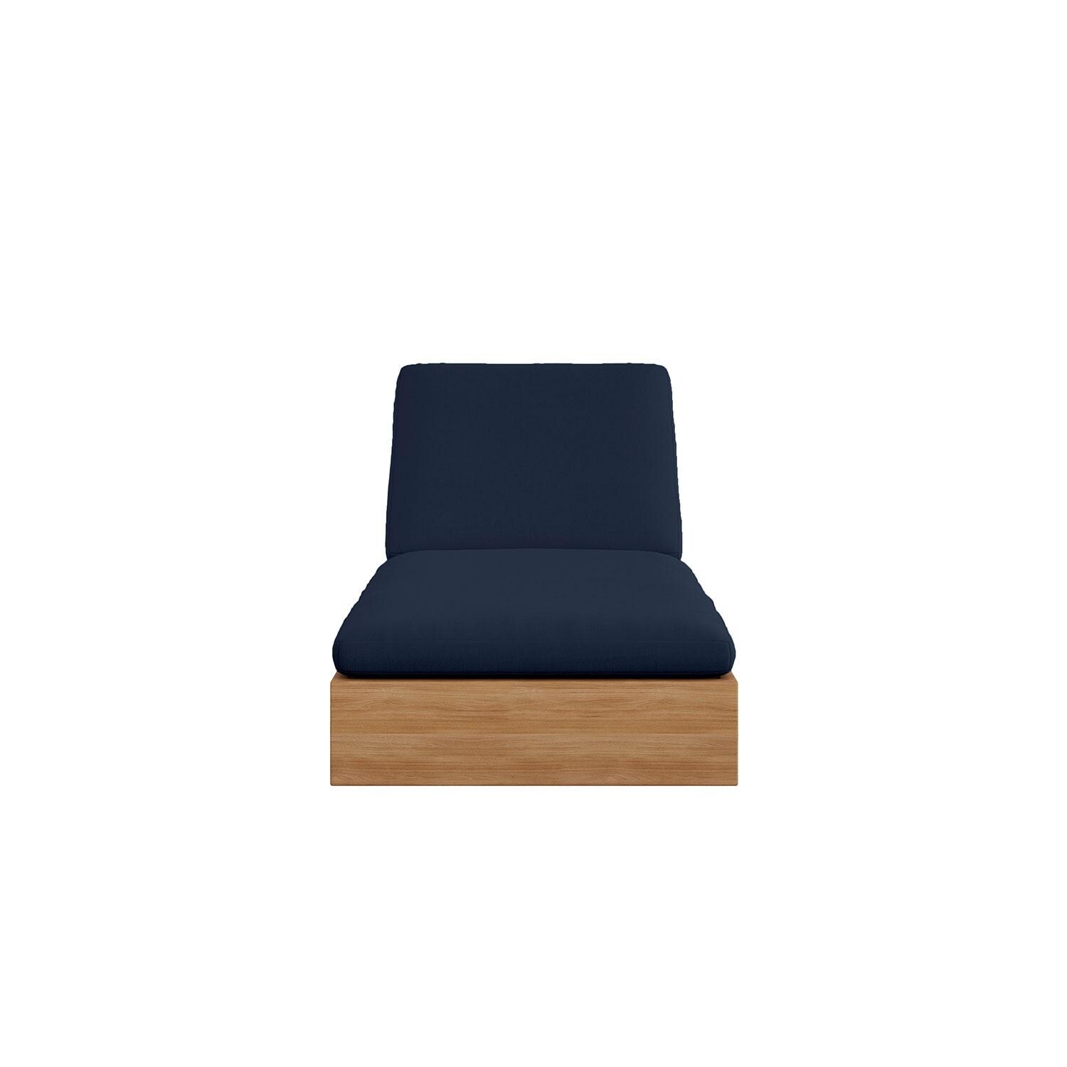 Bellawood Teak Chaise Lounge in Indigo by Lakeview Outdoor Designs - Side View - White Background thumbnail