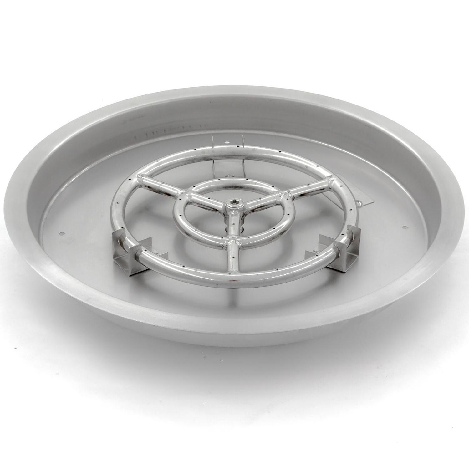 BBQGuys Signature 19-Inch Round Drop-In Pan With 12-Inch Natural Gas Ring Burner image