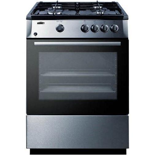 Summit 24-Inch 4-Burner Slide-In Gas Range - Black - PRO24G - Front View thumbnail
