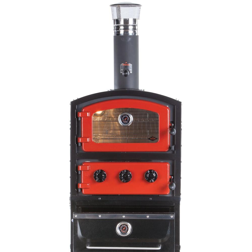Fornetto Alto Wood Fired Built-In Outdoor Pizza Oven And Smoker - Front View thumbnail