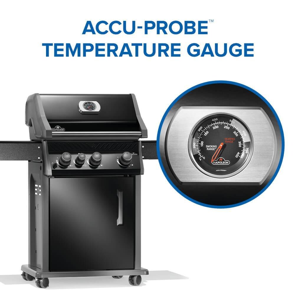 Napoleon R425SBPK-2-FB Rogue 425 3-Burner Propane Grill w/ Range Side Burner - Black - Temperature Gauge - Detail thumbnail