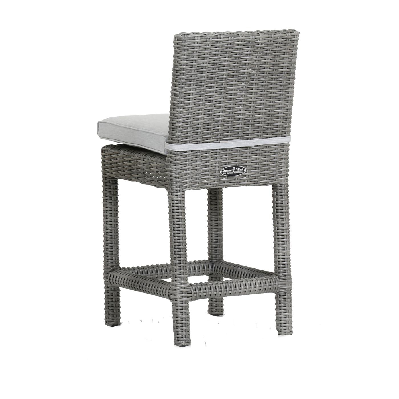 Emerald II 2 Piece Wicker Patio Bar Stool -Back View thumbnail