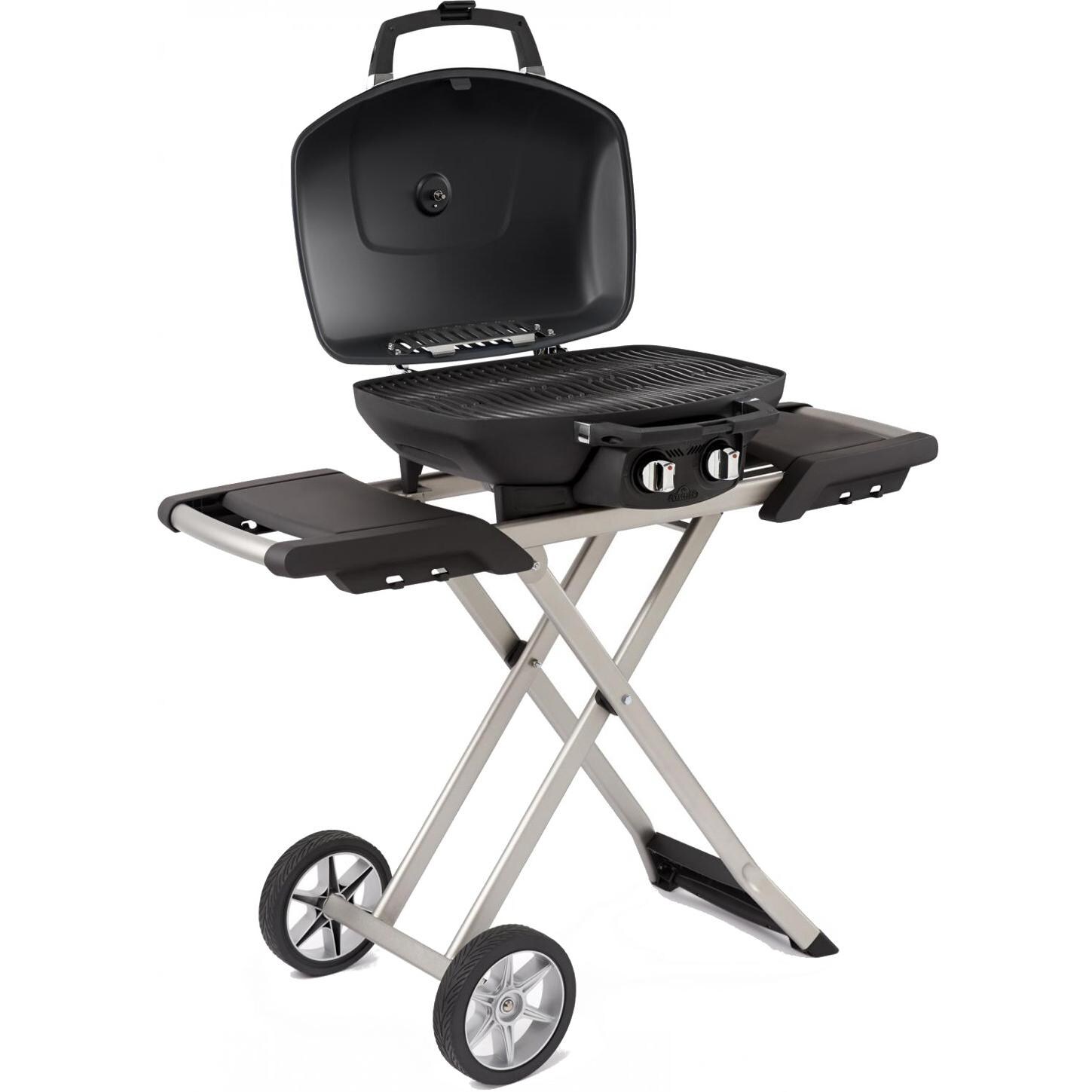 Napoleon TravelQ 285 Portable Propane Gas BBQ Grill On Cart - Lid Open thumbnail