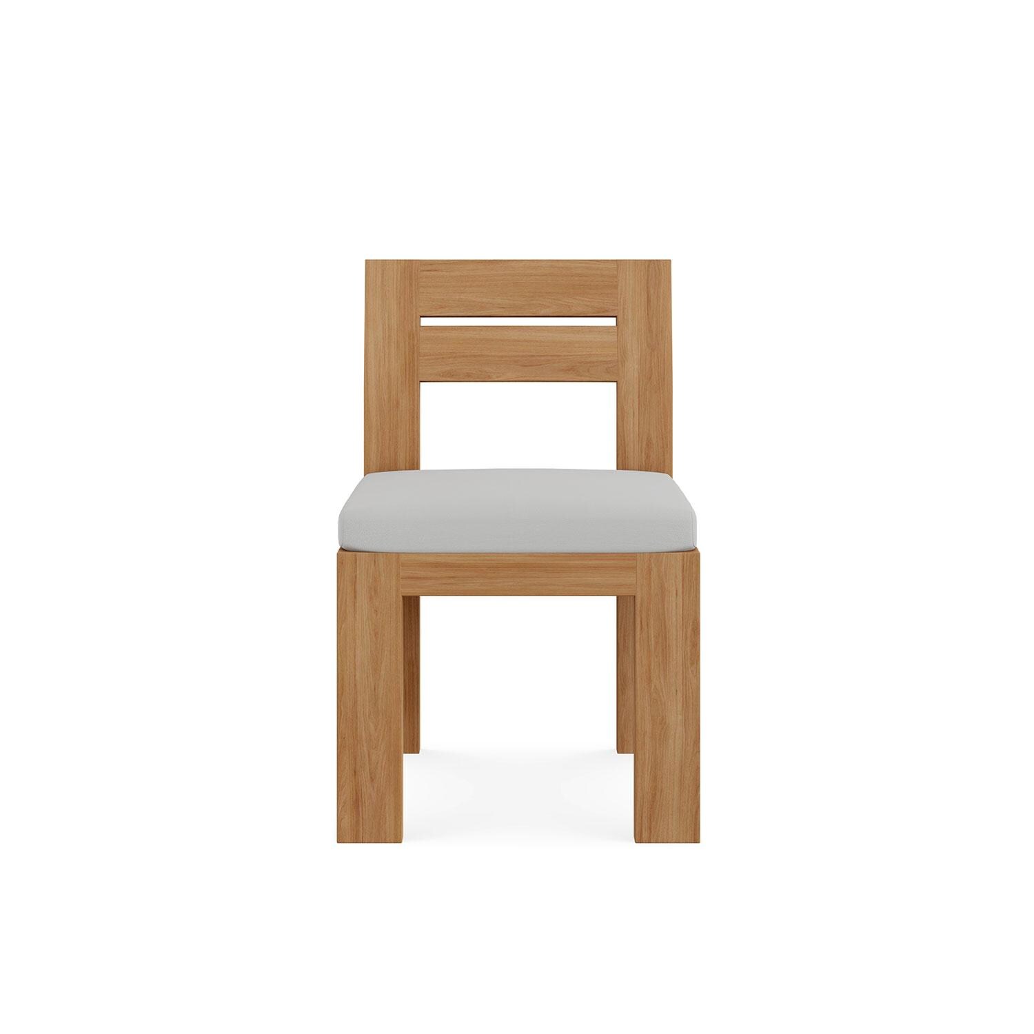 Bellawood Teak Dining Side Chair in Silver by Lakeview Outdoor Designs - White Background thumbnail