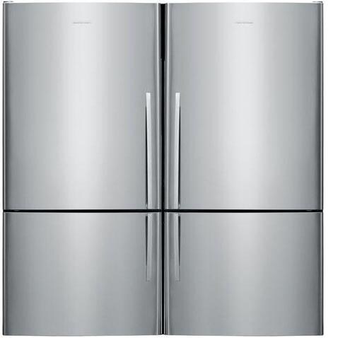 Fisher Paykel 64-Inch Wide Dual Bottom Freezer Counter Depth Refrigerators W/ Curved Doors - Stainless Steel - E522BLX5 & E522BRX5