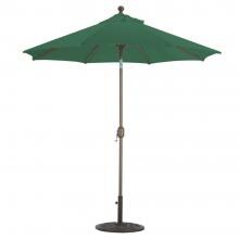 Galtech 7.5 Ft. Octagonal Aluminum Patio Market Umbrella W/ Crank Lift And Deluxe Auto Tilt - Antique Bronze Frame W/ Sunbrella Canvas Forest Green Canopy