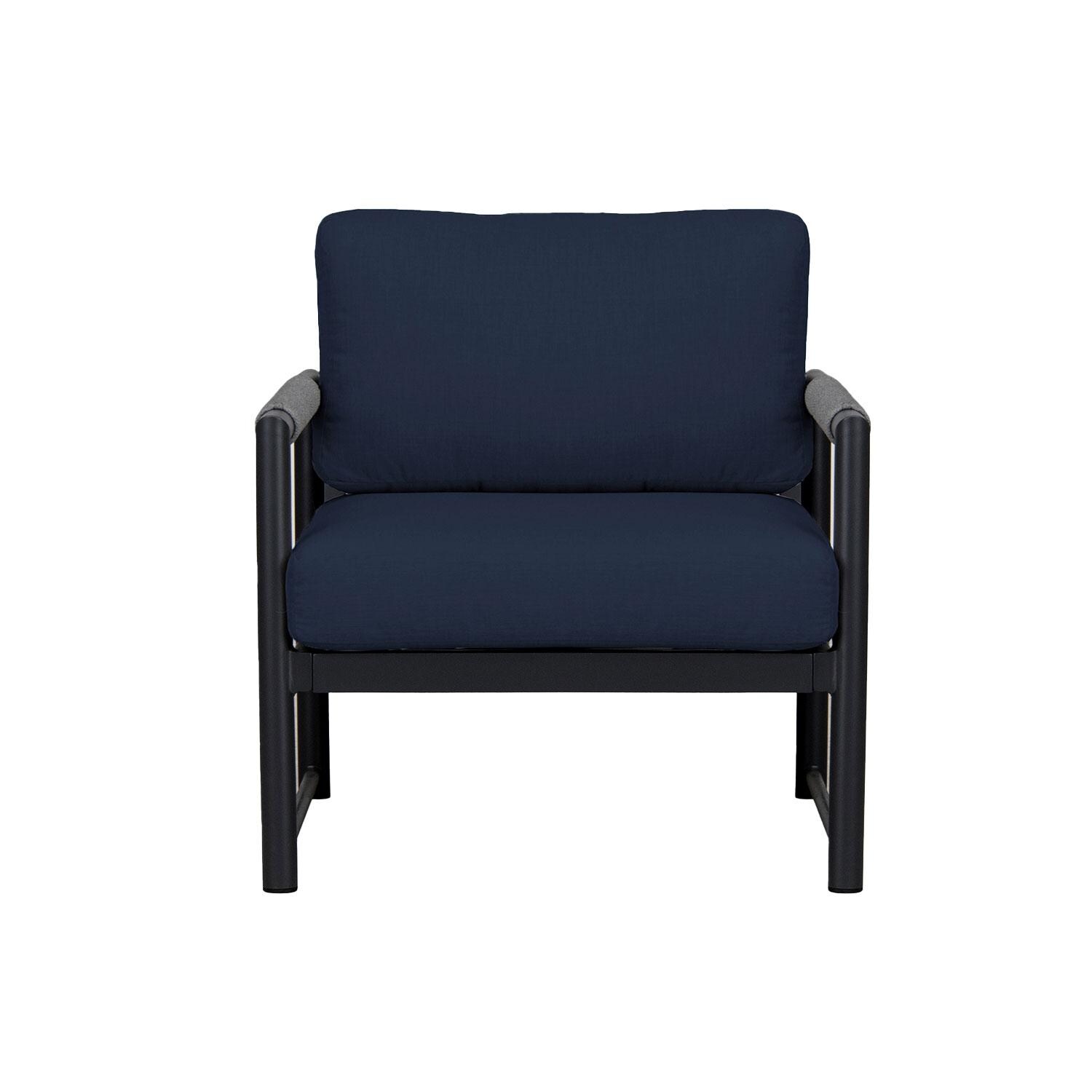 Lakeview AVEBAY-BK-CO-SET120-IN Avenue Bay Black/Carbon 3 Pc Loveseat Set - Spectrum Indigo - Club Chair - White Background thumbnail