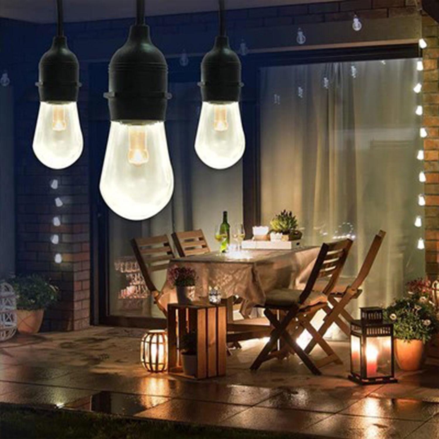 Satco S11291 Smart LED 48 Foot 15 Bulb String Lights - Porch Lighting - Lifestyle thumbnail