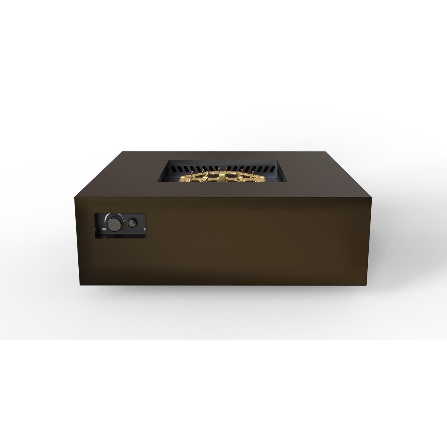AON 48 Inch Square Powder Coated Steel Natural Gas Fire Pit in Bronze by Warming Trends