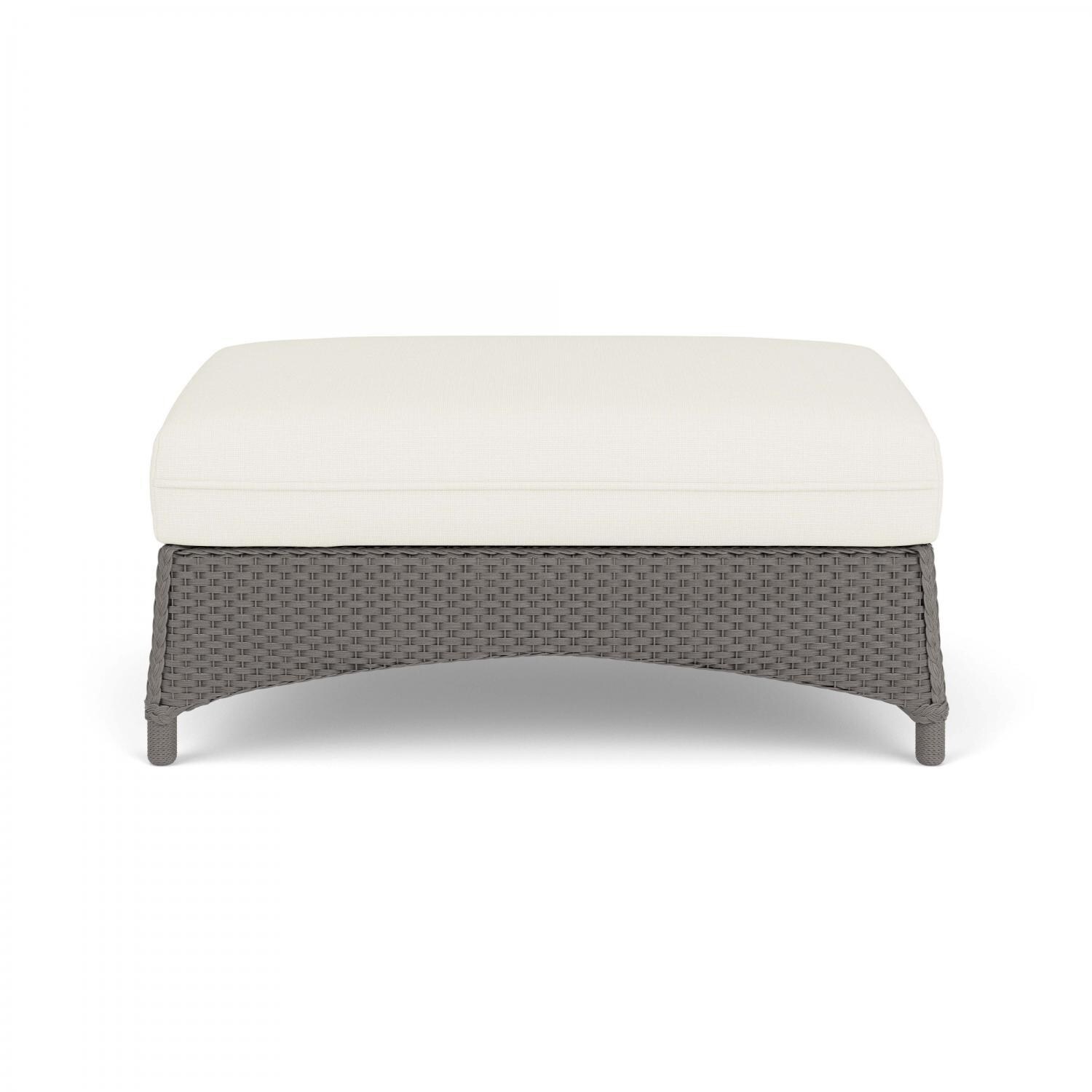 Lloyd Flanders Mandalay Large Ottoman in Pewter Finish with Sailcloth Salt fabric thumbnail