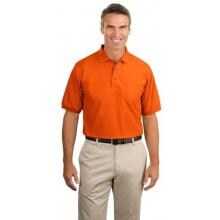 Port Authority Silk Touch Polo Shirt With Pocket Large - Orange