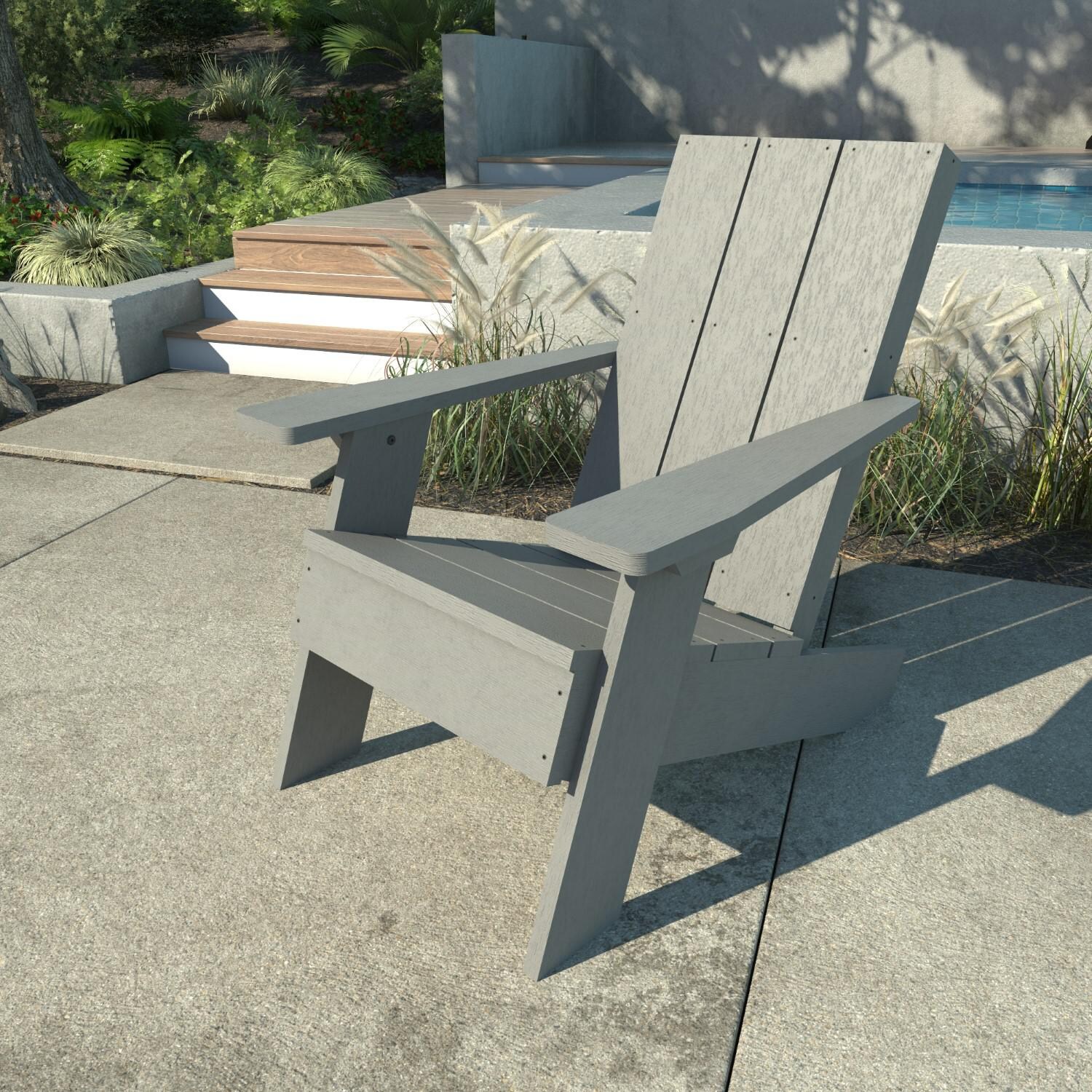 Lakeview Classical Cove Modern Adirondack Chair - Coastal Teak