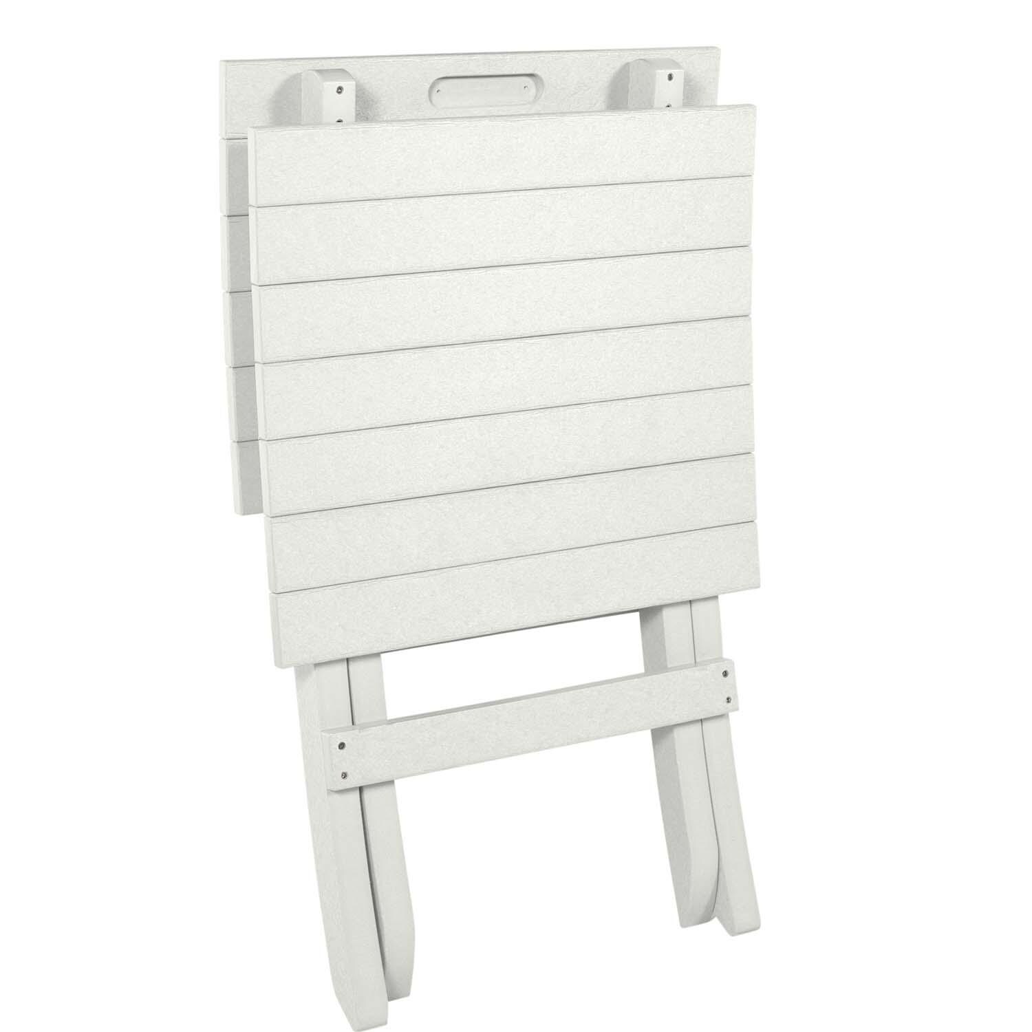 Hazel Cove Recycled Plastic Folding & Stacking Dining Side Chair in Coconut White by Lakeview Outdoor Designs - Folded - White Background thumbnail