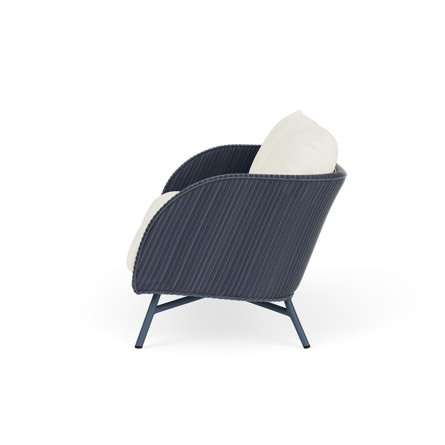 Lloyd Flanders Essence Loveseat W/Remy Cloud Fabric - Denim Blue Finish - Side thumbnail