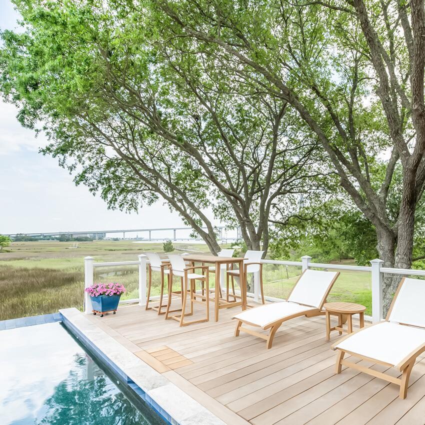 Teak + Table Capri Rectangular Bar Table - Poolside - Lifestyle thumbnail