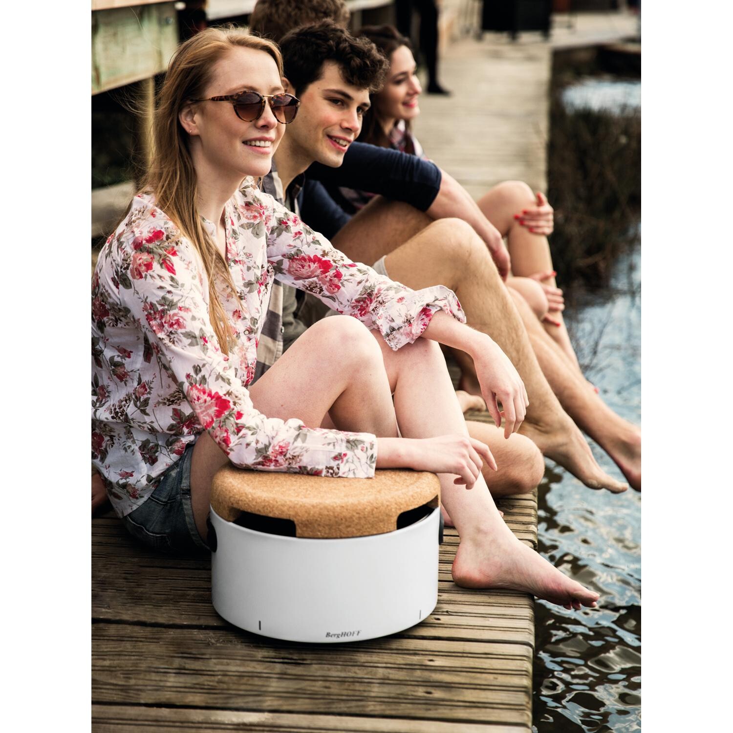 BergHOFF 2415600 Leo Portable Tabletop BBQ Grill W/ Heat Resistant Base White - By the Lake thumbnail