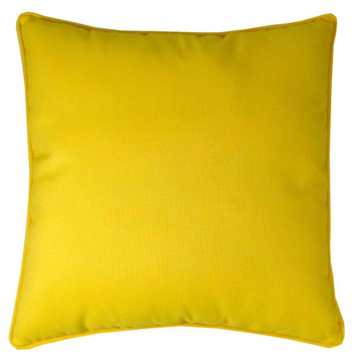 Sunbrella Canvas Sunflower Yellow Outdoor Throw Pillow W Piping