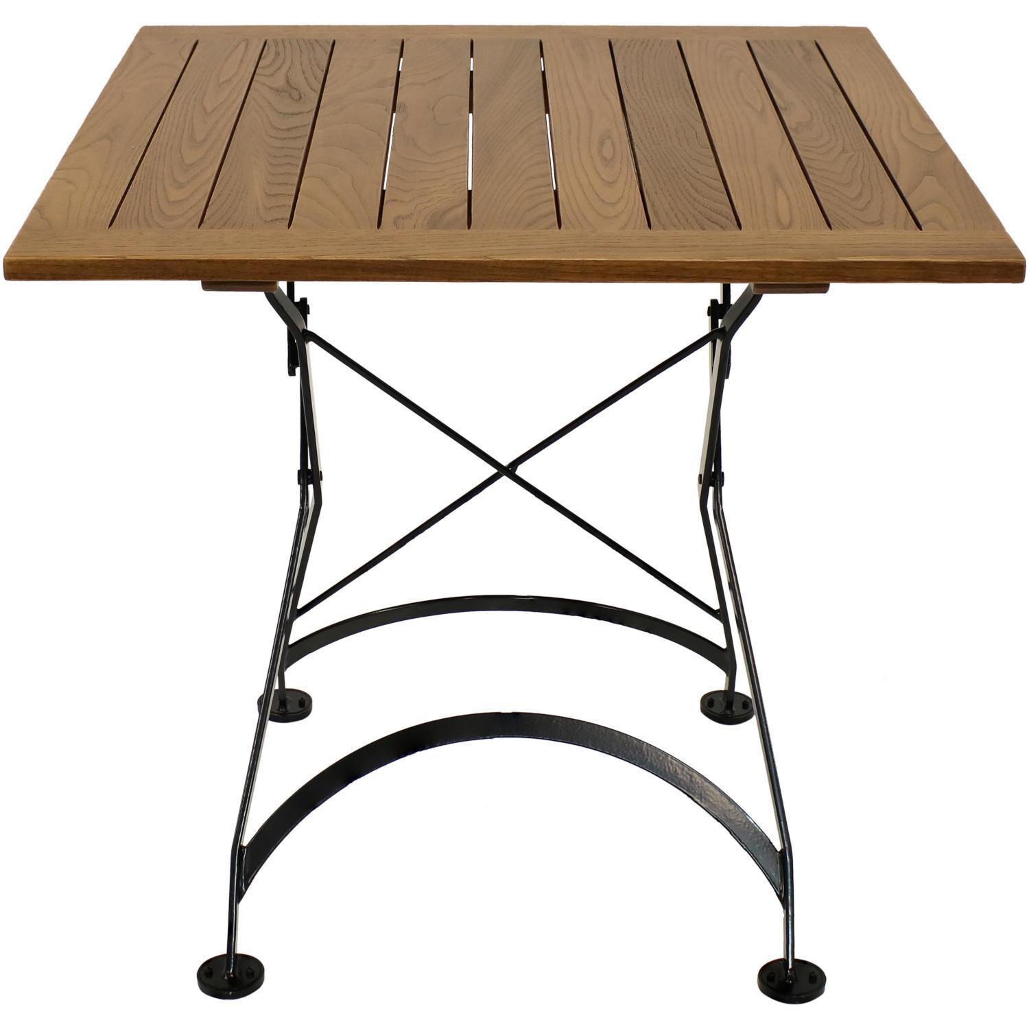 Ultimate Patio 32-Inch European Chestnut Wood Folding Square Bistro Table - Front View thumbnail