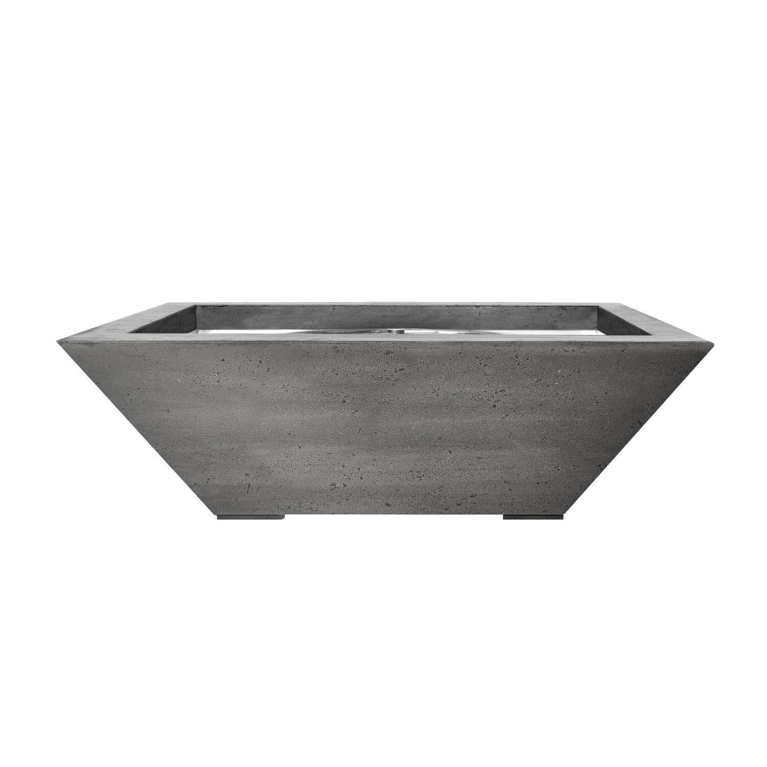 Lombard Pedestal 29-in Square GFRC Natural Gas Fire Pit in Pewter by Prism Hardscapes