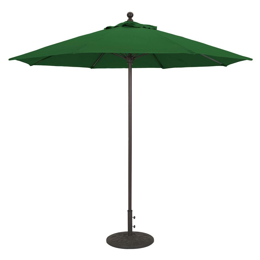 Galtech 9 Ft. Octagonal Bar Height Aluminum Patio Umbrella W/ Manual Lift - Antique Bronze Frame W/ Forest Green Sunbrella Fabric (Shown W/ Black Finish, Umbrella Base Not Included) thumbnail