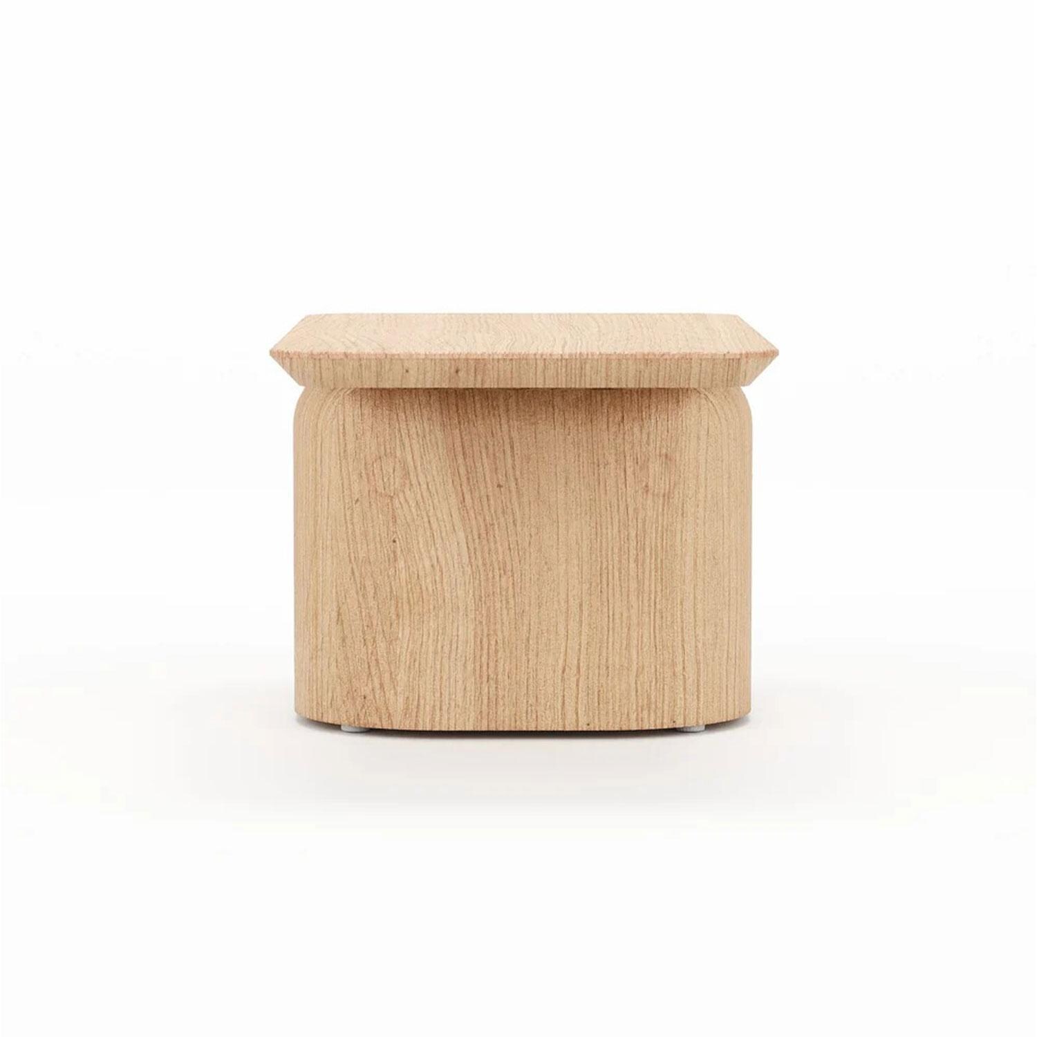 Willowlake 16 Inch Teak Side End Table by Lakeview Outdoor Designs - Side View - White Background thumbnail