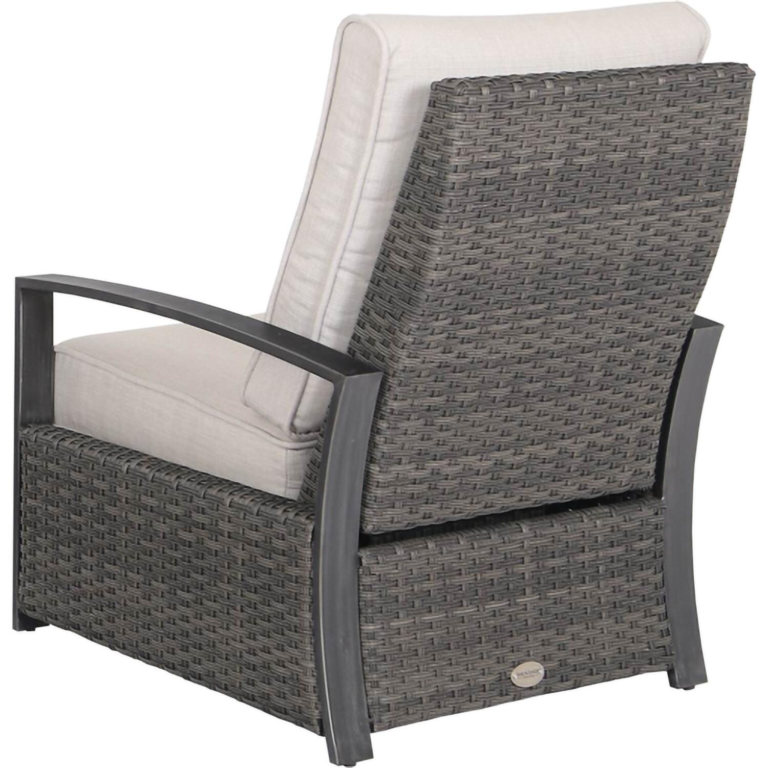 Lakeview LVD-C-RCL Catahoula Fully Cushioned Woven Aluminum 3-Position Recliner - Back View - White Background thumbnail