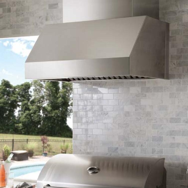 Broan Elite Pro Series 48-Inch Stainless Steel Pro-Style Outdoor Range Hood - Installed thumbnail