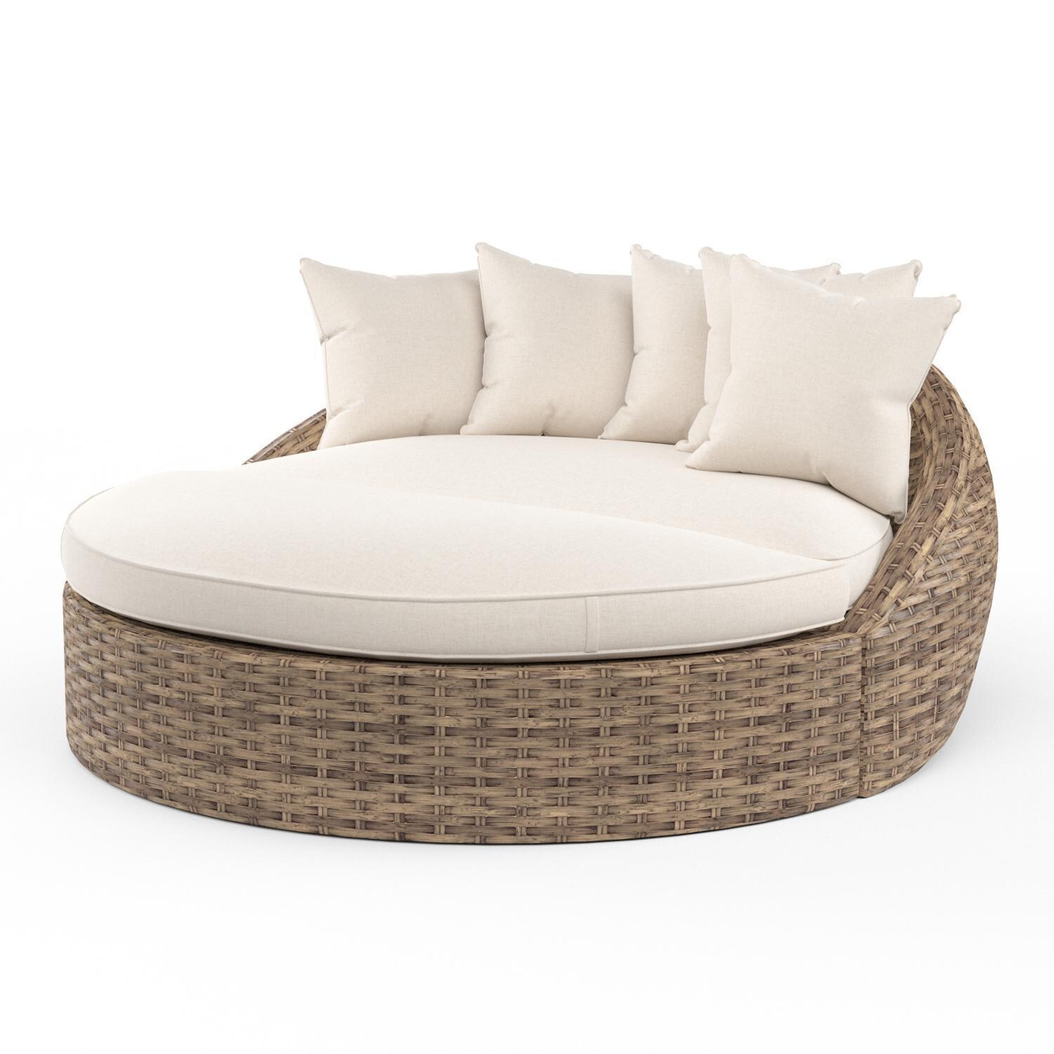 Havana Wicker Daybed in Aged Tobacco/Canvas Flax by Sunset West