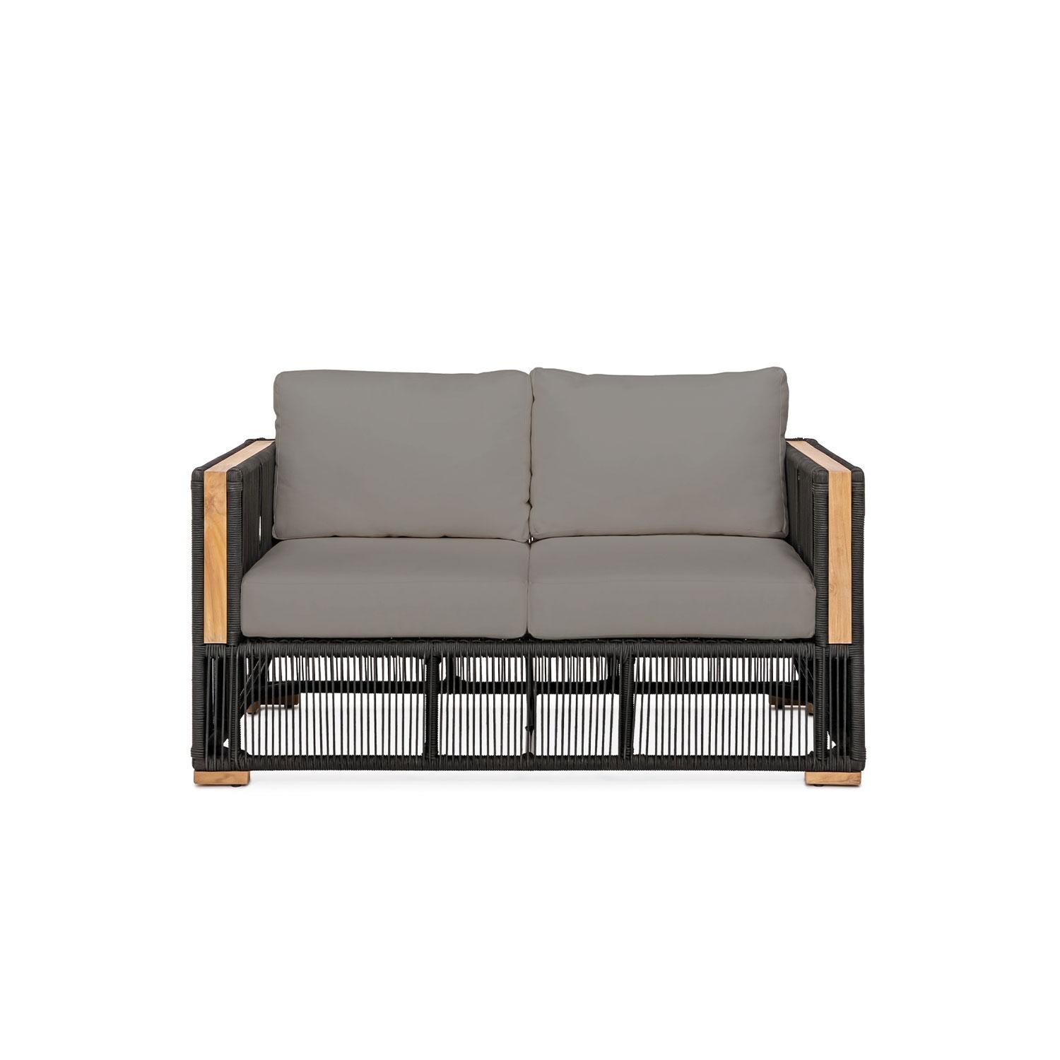 Pelican View 2 Person Woven Rope Loveseat in Black/Charcoal by Lakeview Outdoor Designs