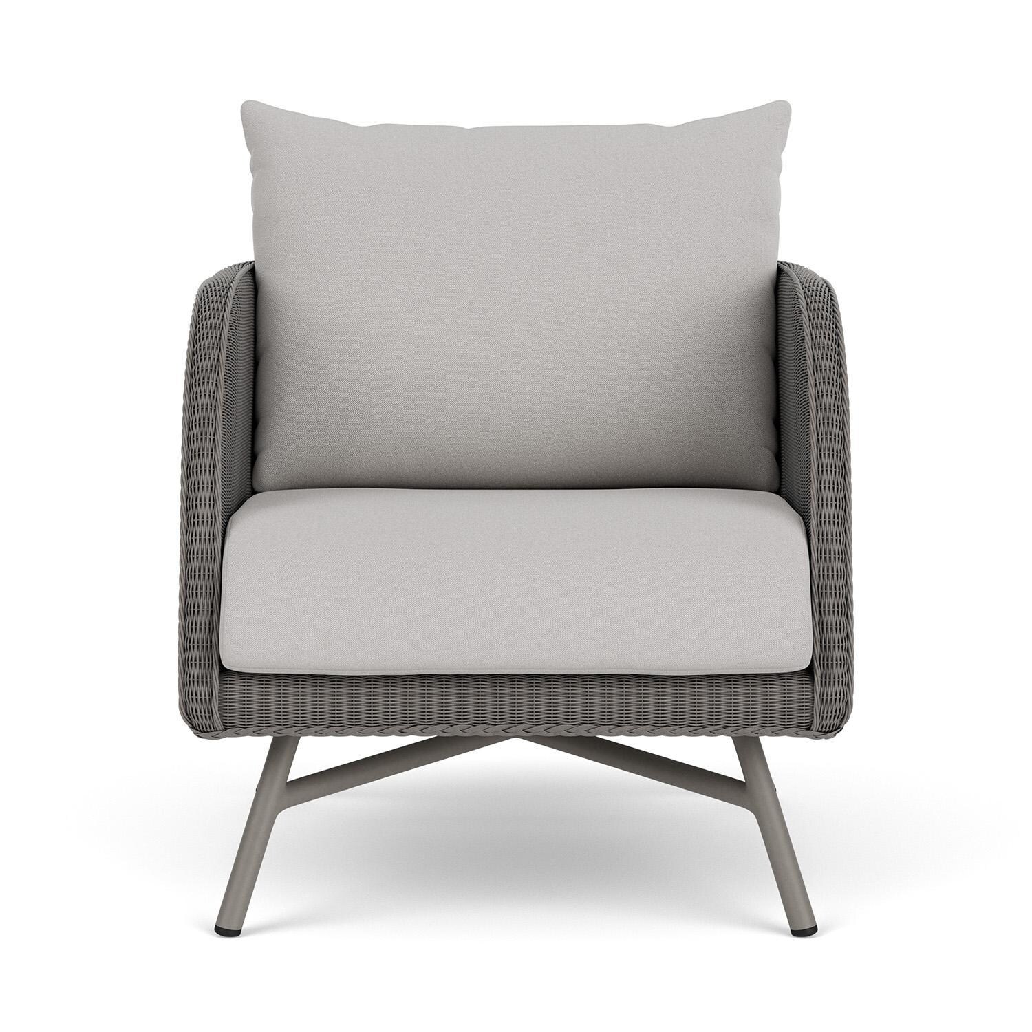 Essence Wicker Club Chair in Pewter/Tundra Dove By Lloyd Flanders
