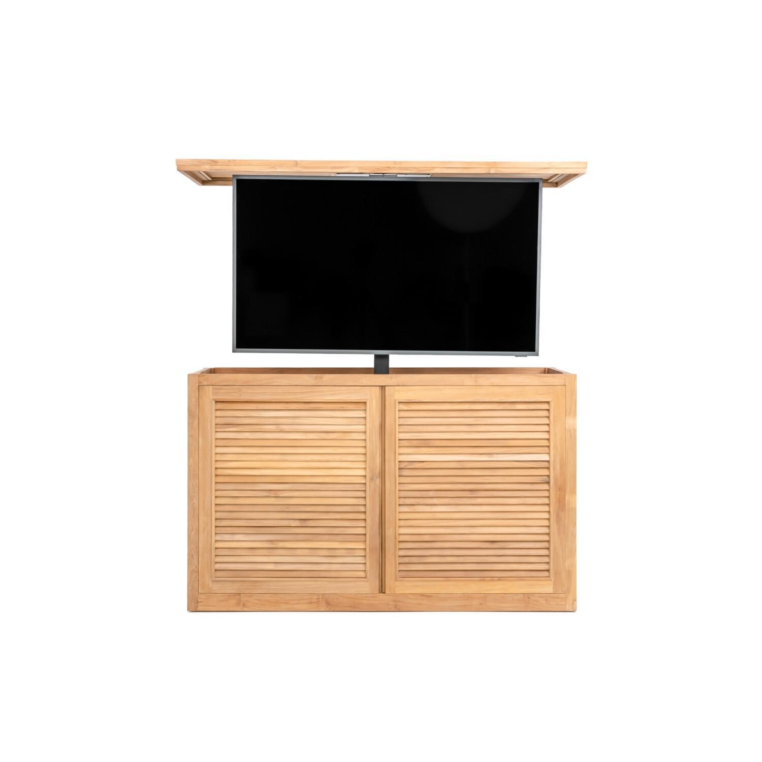 Teak + Table Relax TV Console W/ Standard Lift - (TV Sold Separately) - White Background thumbnail