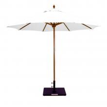 Galtech 9 Ft. Octagonal Hardwood Patio Market Umbrella W/ Pulley - Dark Wood W/ Sunbrella Canvas Natural Canopy
