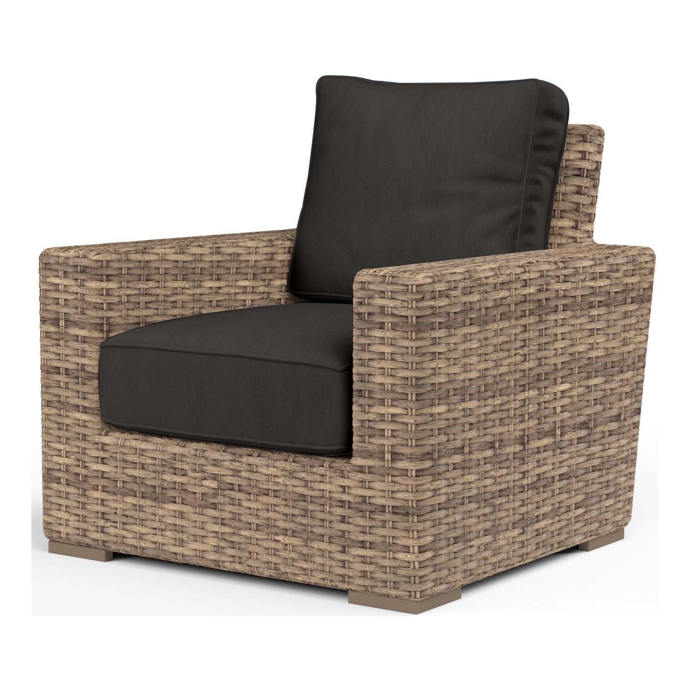 Havana Wicker Club Chair in Tobacco/Spectrum Carbon by Sunset West