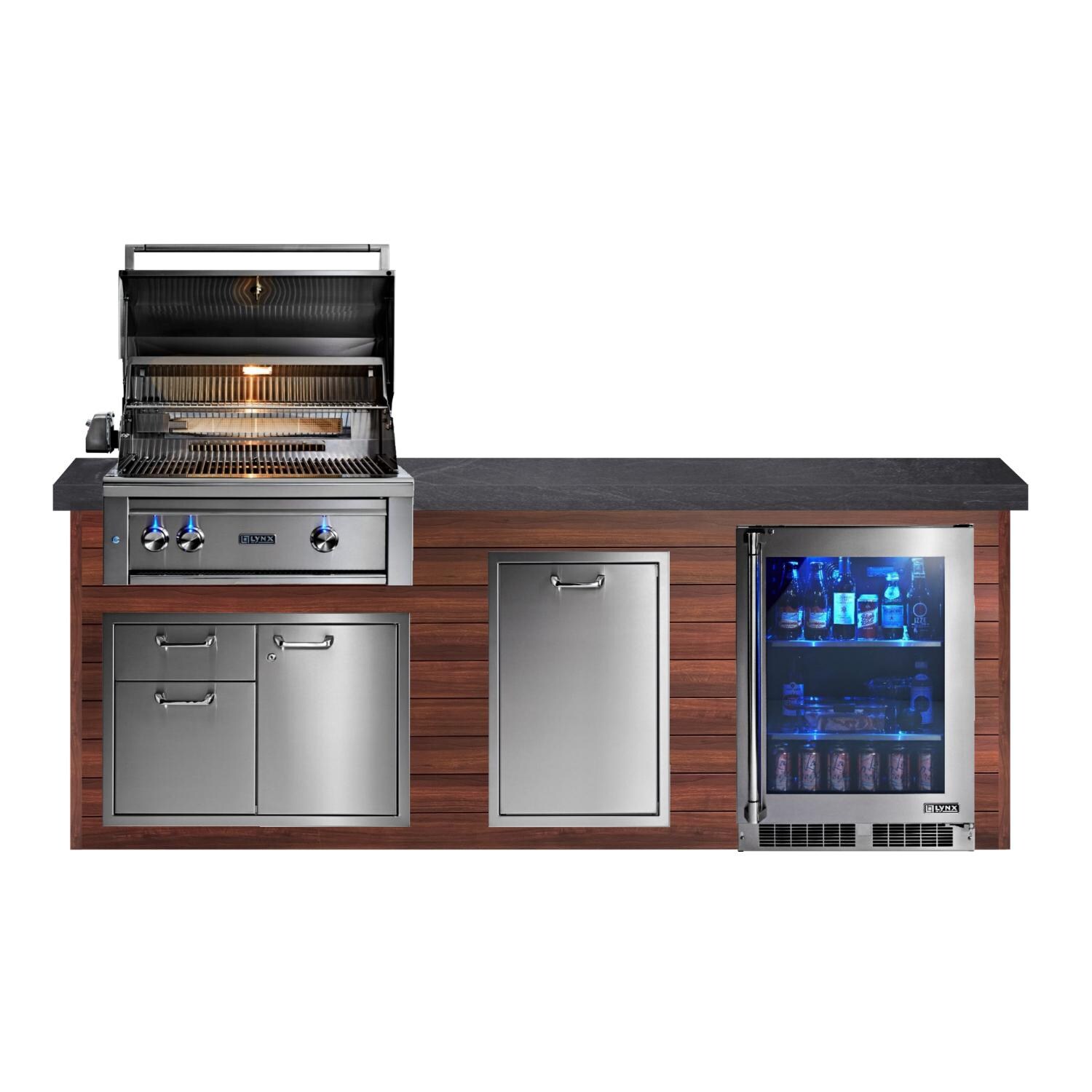 BBQGuys Signature 8ft Luxury Outdoor Kitchen w/ Lynx Professional 30