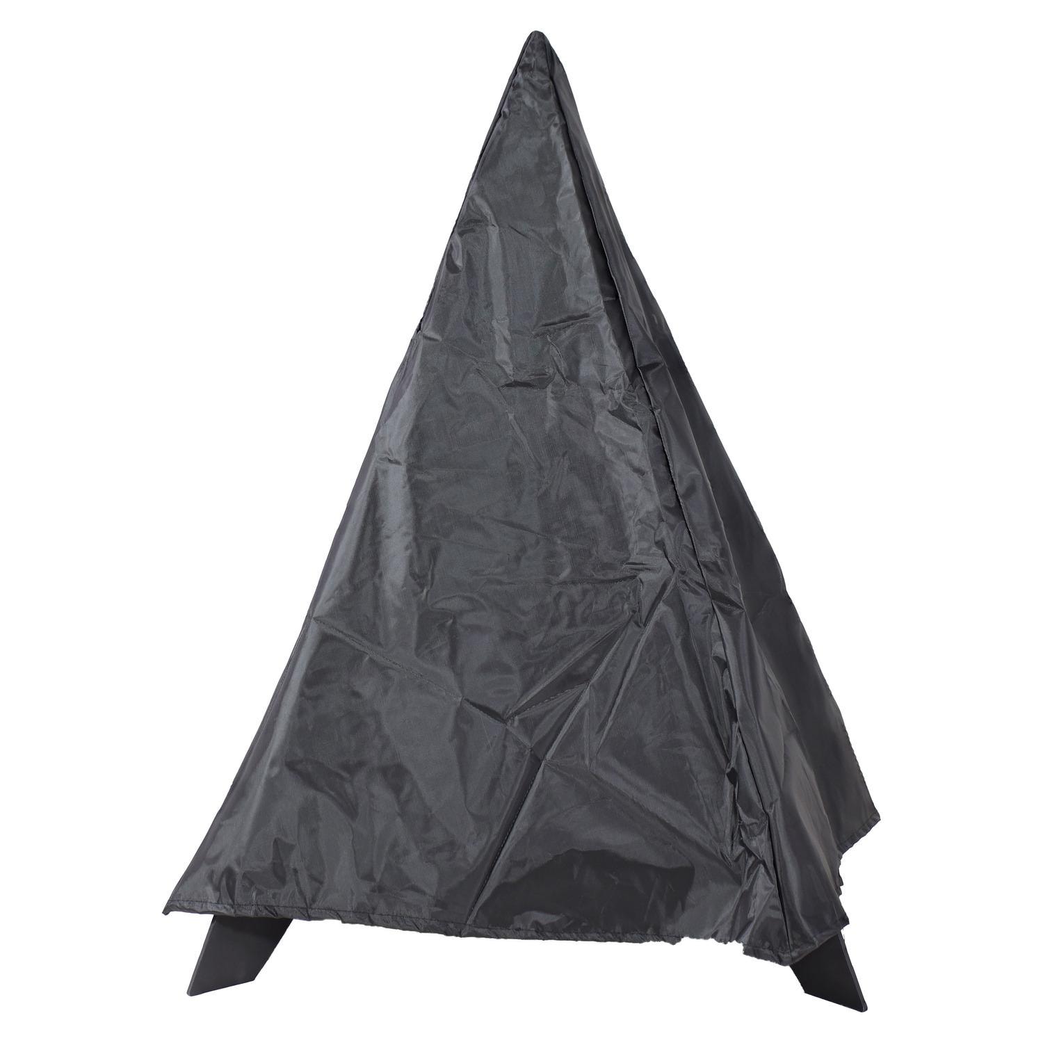 Ultimate Patio NB-048 25 Inch Pyramid Steel Wood Burning Fire Pit in Black - Included Cover - Detail thumbnail