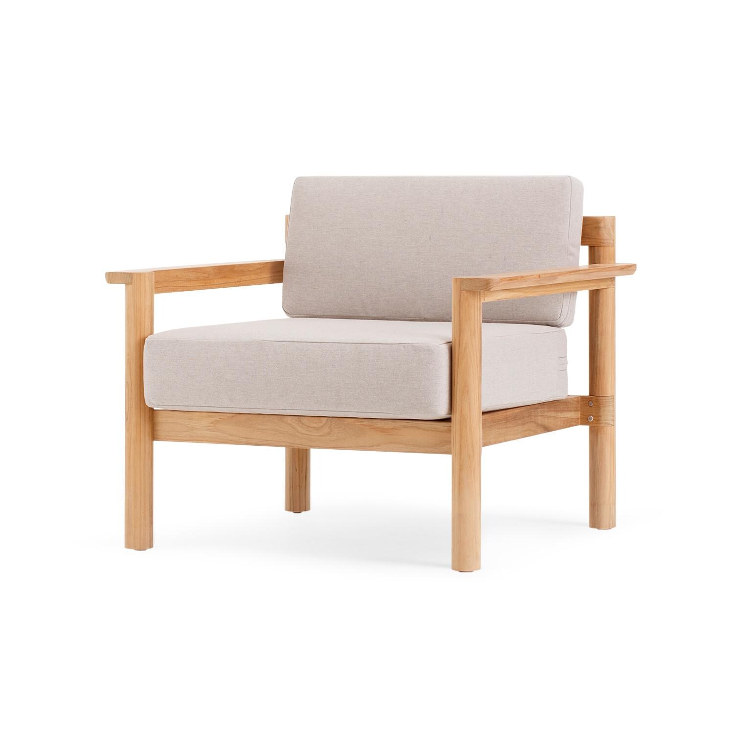 Neighbor Chair W/ Teak Arms - Sunbrella Ashe