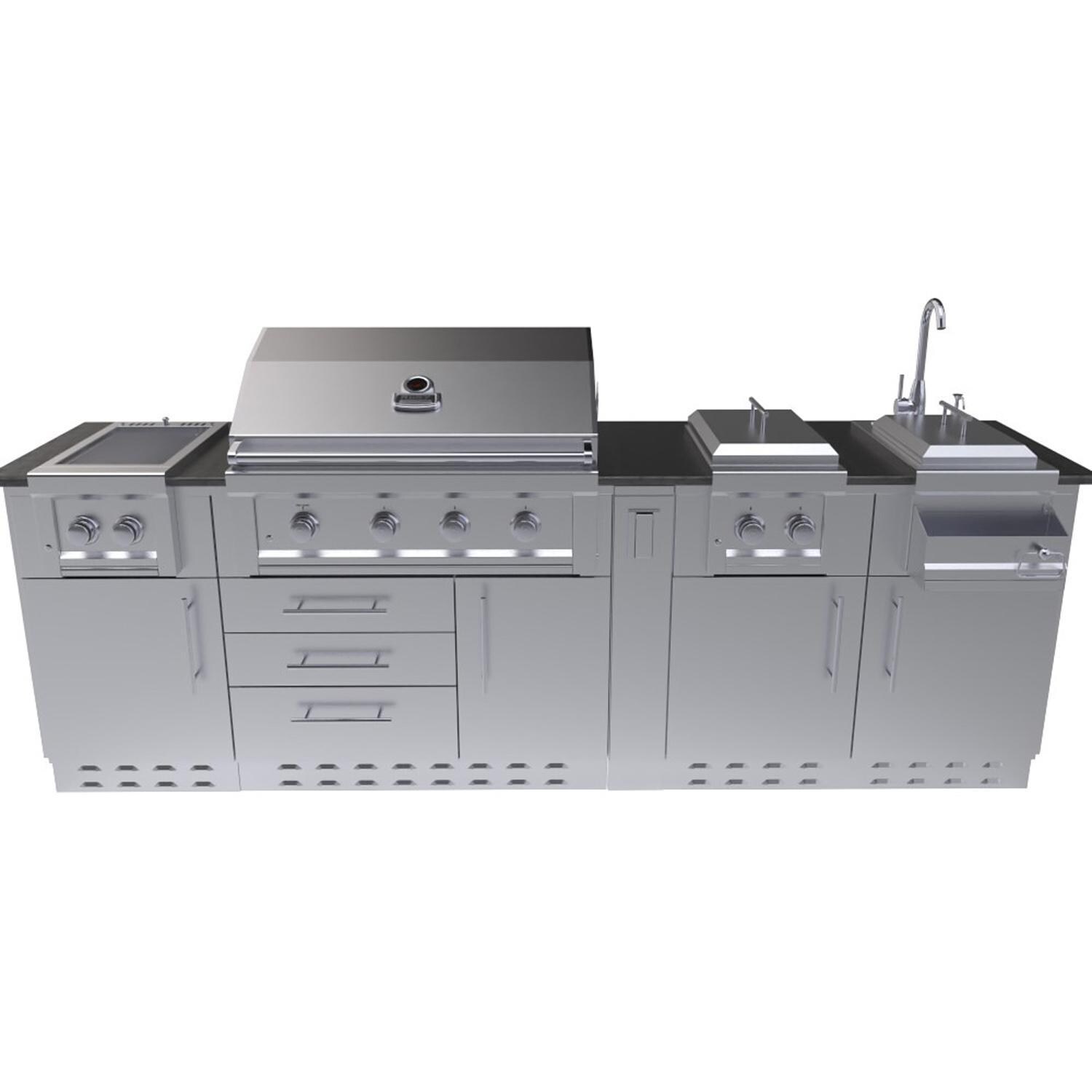 Sunstone Grills SCPAUSTIN-LP AUSTIN 9 Ft Companion Pro Island Package in Propane - Front - White Background thumbnail