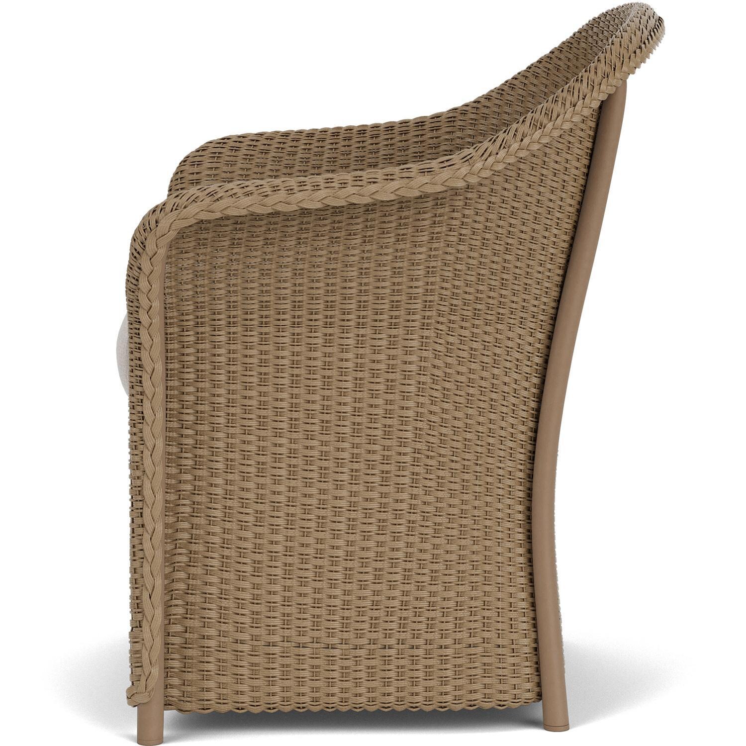 Lloyd Flanders Weekend Retreat Dining Armchair in Fawn Finish W/ Remy Cloud Fabric - Side thumbnail