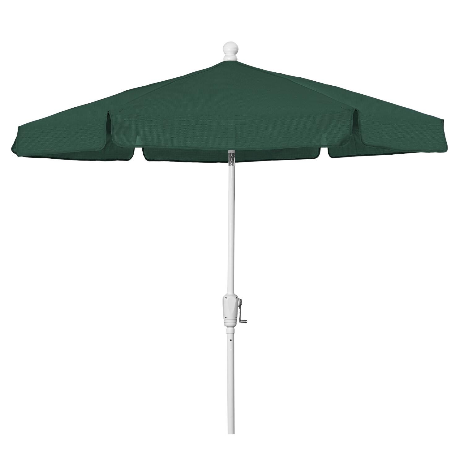 FiberBuilt 7.5 Ft Aluminum Forest Green Market Patio Umbrella W/ Crank Lift & Tilt - Straight thumbnail