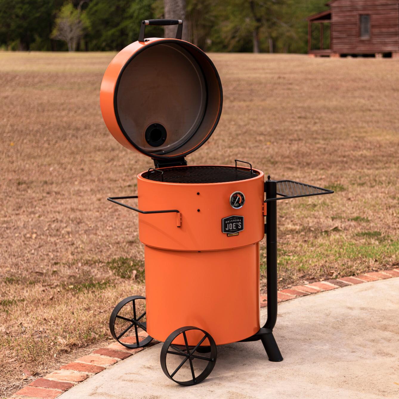 Oklahoma Joe's 19202100 Bronco Pro Drum Smoker - Open Hood Lifestyle thumbnail