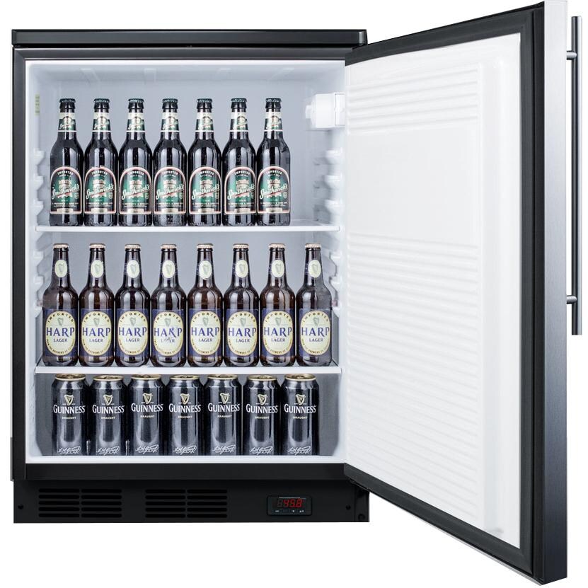 Summit 5.5 Cu. Ft. Built-In / Freestanding Commercial Rated Pub Cellar With Professional Handle - FF7LBLBIPUBSSHV - Stocked View thumbnail