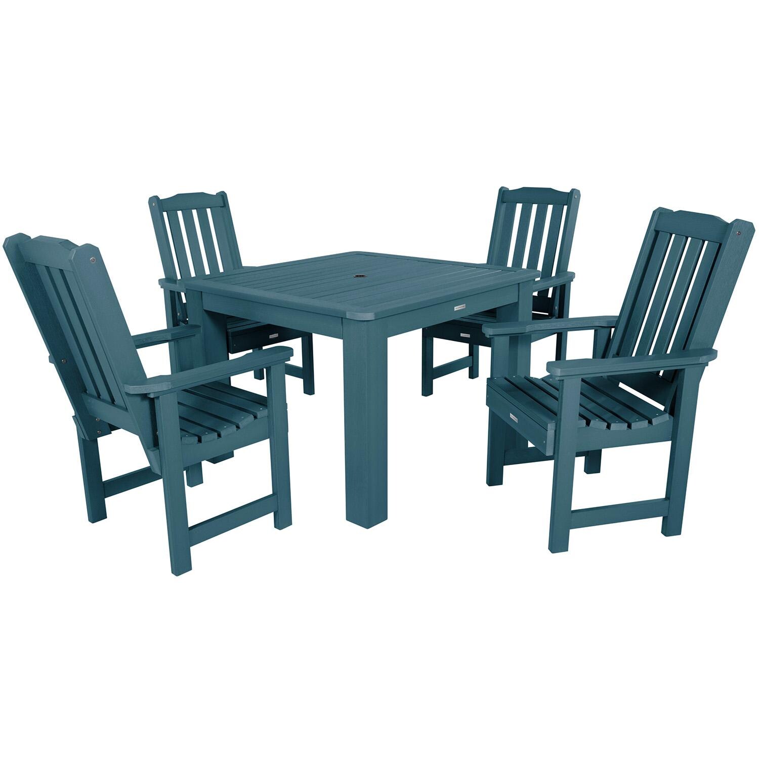 Hart Lane 5 Pc Square Dining Set in Nantucket Blue By Lakeview Outdoor Designs - White Background thumbnail