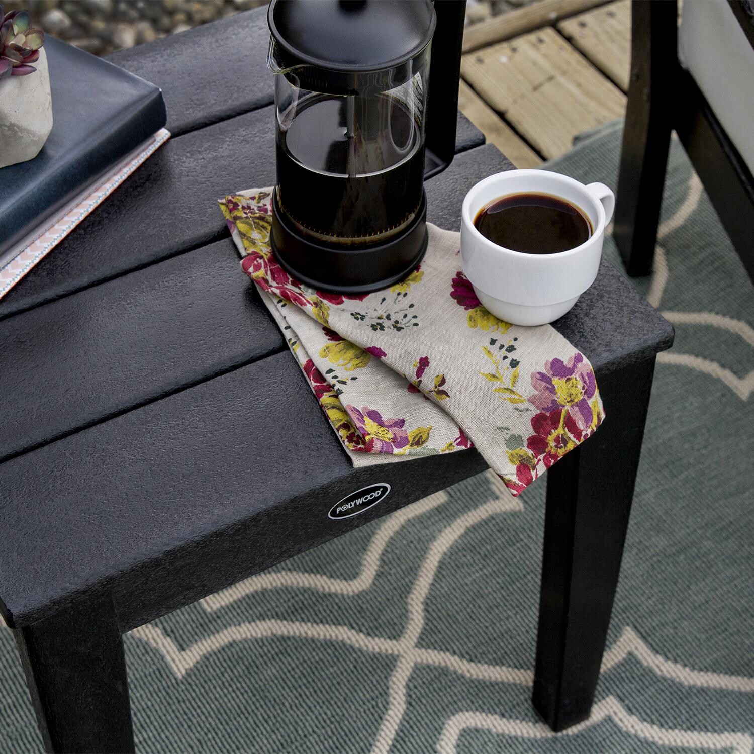 POLYWOOD CT18TE Newport 18-Inch End Table - Teak - Top Down thumbnail