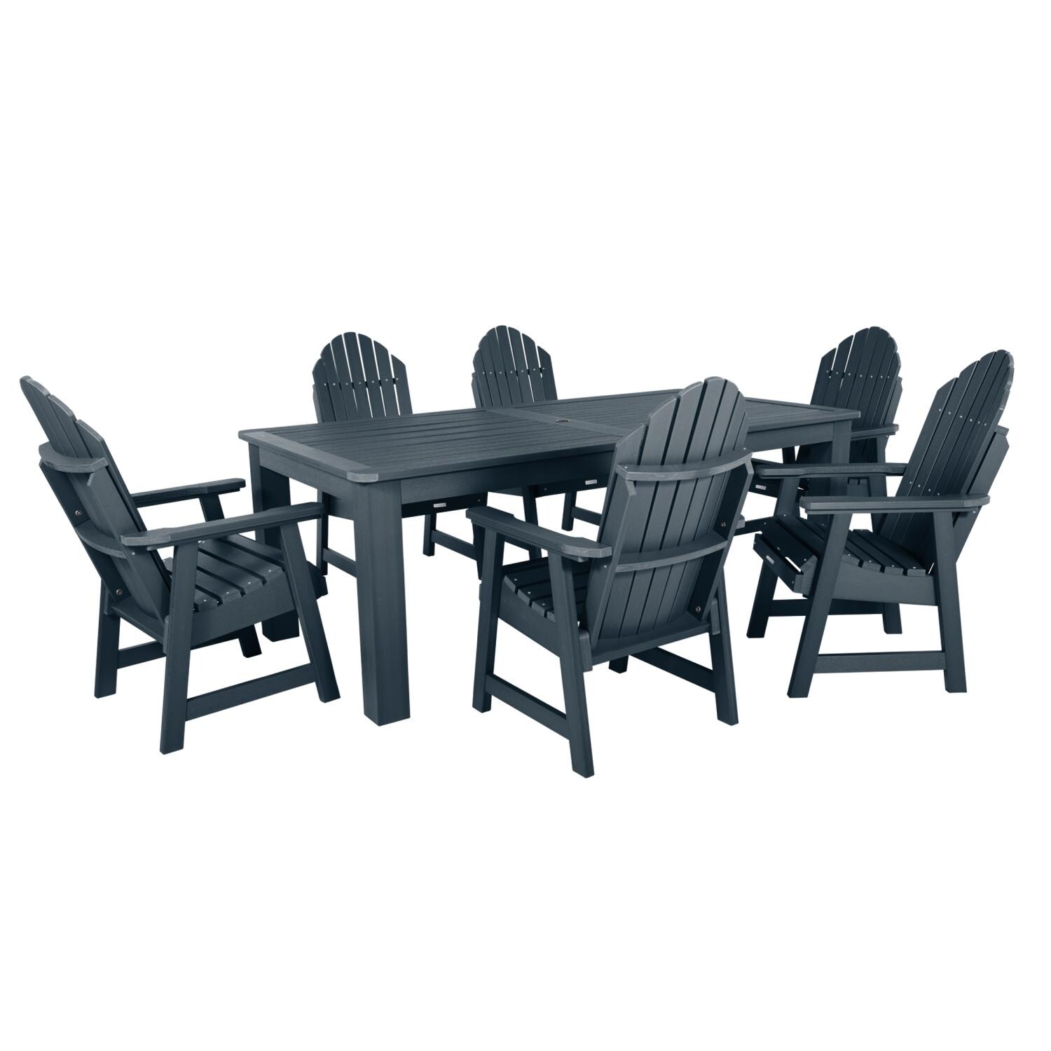Dream Bay 7 Pc Recycled Plastic Dining Set In Federal Blue by Lakeview - White Background thumbnail