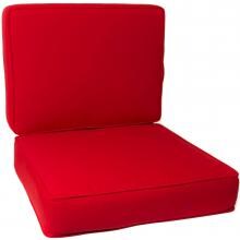Sunbrella Canvas Jockey Red Medium Outdoor Replacement Club Chair Cushion Set W/ Piping By BBQGuys image
