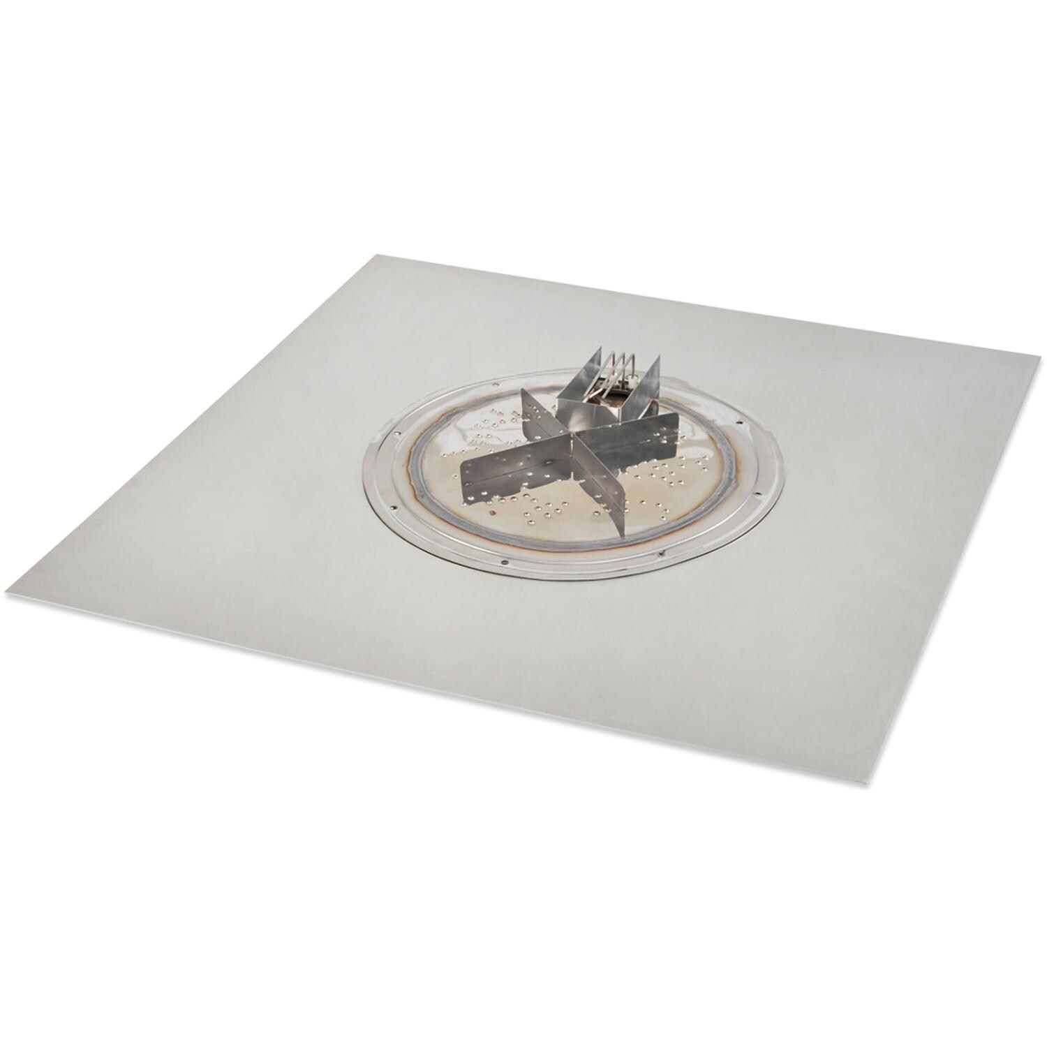 The Outdoor GreatRoom Company BP30SDSING-A Crystal Fire Plus 30 Inch Flat Square 55,000 BTU Natural Gas Fire Pit Burner Kit w/ Direct Spark Ignition - Stainless Steel - Kit - White Background thumbnail