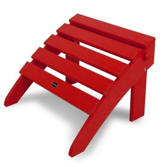 Classic Sunset Red Recycled Plastic Wood Patio Folding Ottoman By POLYWOOD image
