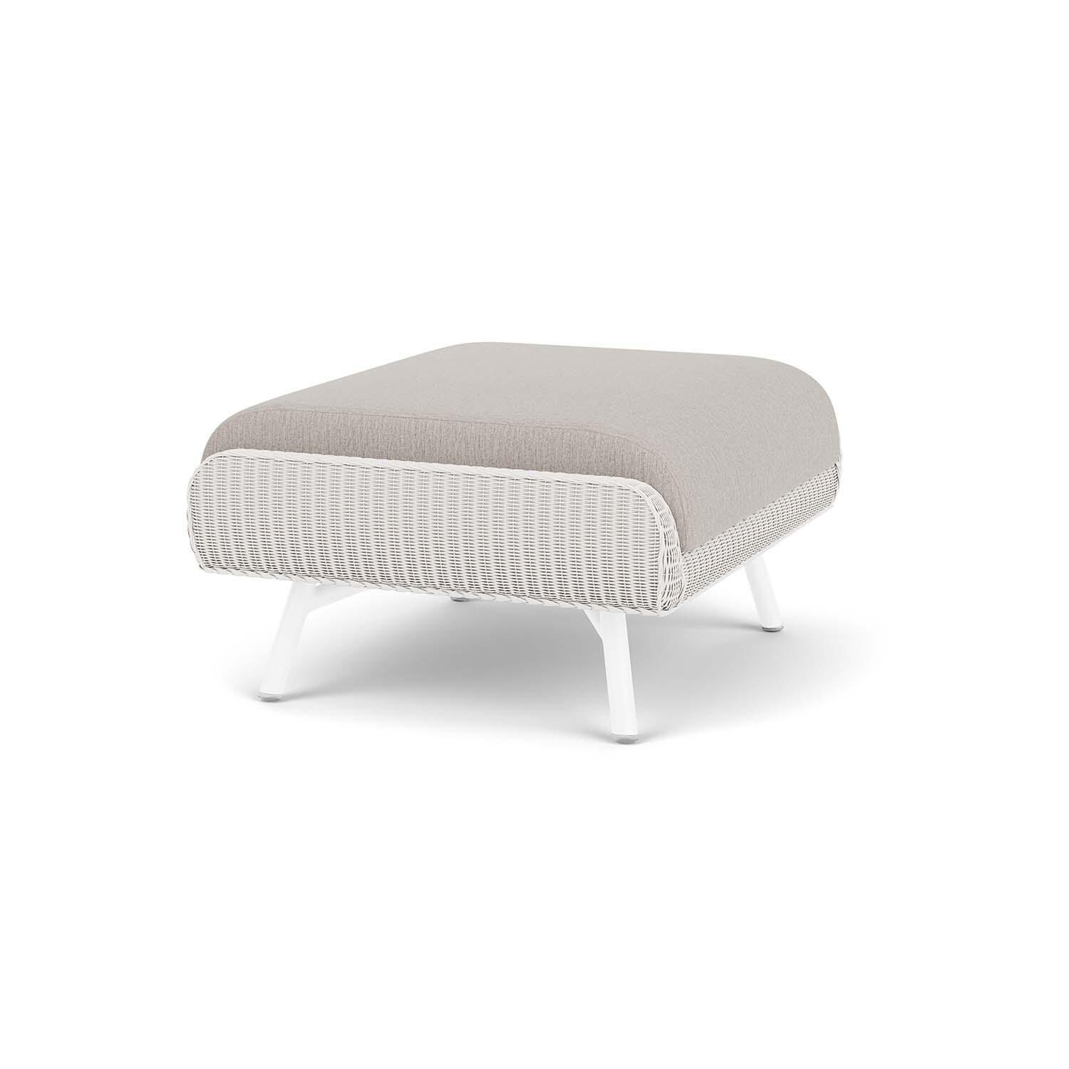 Lloyd Flanders Essence Ottoman W/Remy Cloud Fabric - White Finish - Angled thumbnail