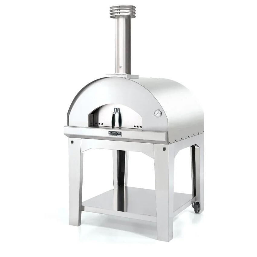 Fontana Forni FTMARIN-S Marinara Wood-Fired - Stainless - On Portable Cart (Optional) - White Background thumbnail